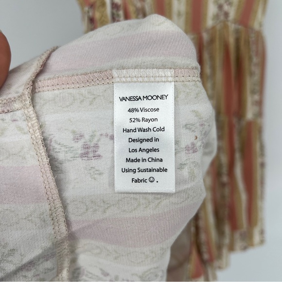 Vanessa Mooney The Elisabeth Romper Boho Mini Dress in Victorian Stripe M NWT - Picture 10 of 10
